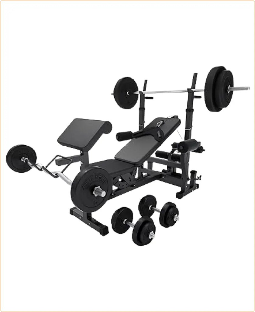 station de musculation halteres visuel